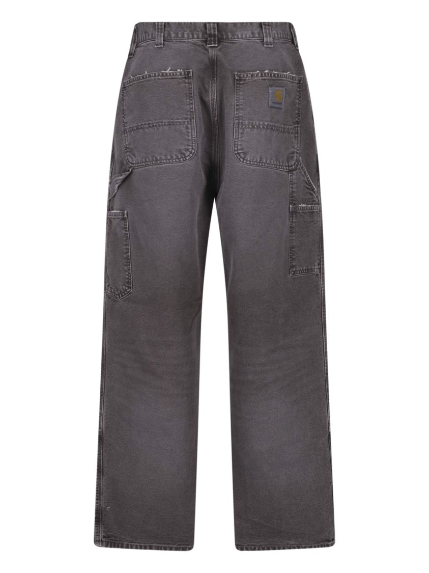 Carhartt Wip Brown Og Double Knee Organic Cotton Denim Wide-Leg Pants