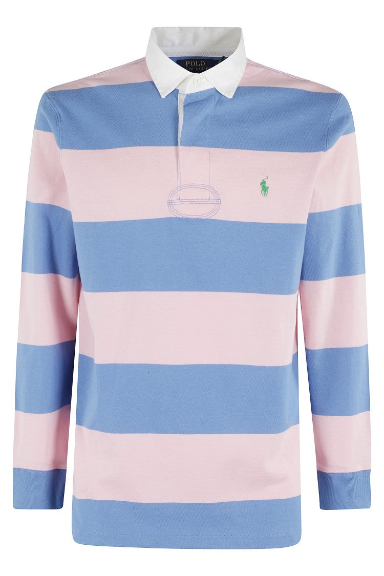 Polo Ralph Lauren Striped Long Sleeve Rugby Shirt With Polo Collar