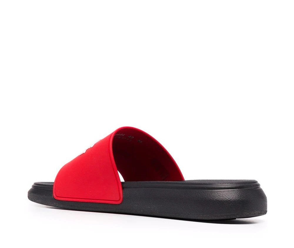 Alexander Mcqueen Logo Printed Slides Sandals