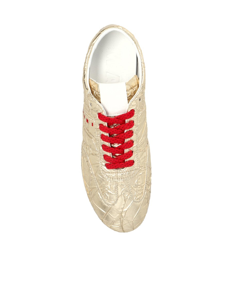Marni Silver Foil Low Top Sport Sneakers