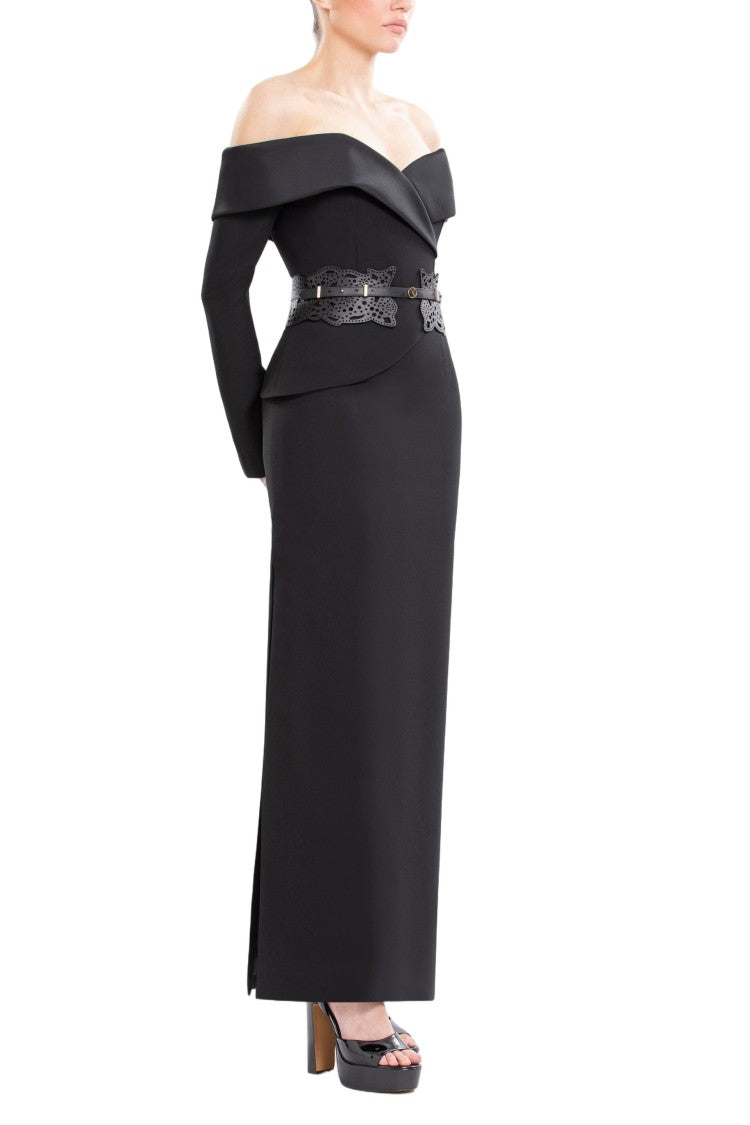 Saiid Kobeisy Off-Shoulder Crepe Midi Dress