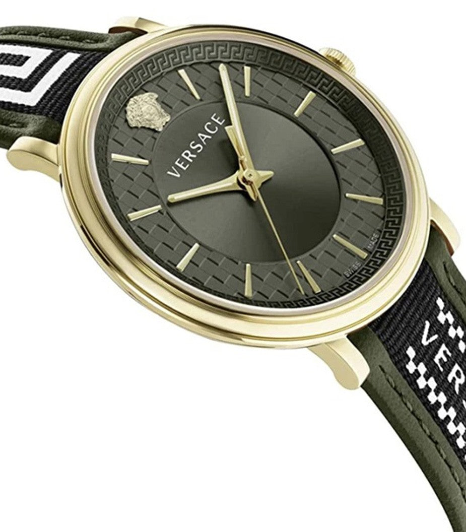Versace V-Circle Greca Edition Quartz Watch With Green Dial