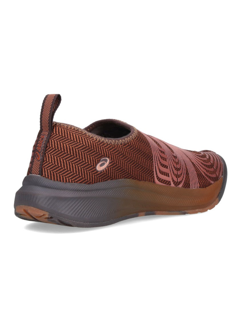 Asics Brown Swirling Pattern Slip-On Sneakers