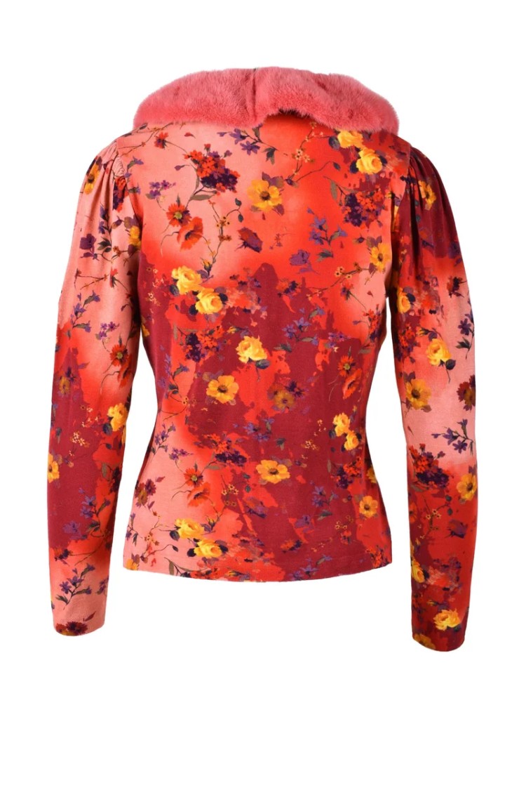 Salvatore Piccione Blumarine Viscose Polyester Cardigan - Red