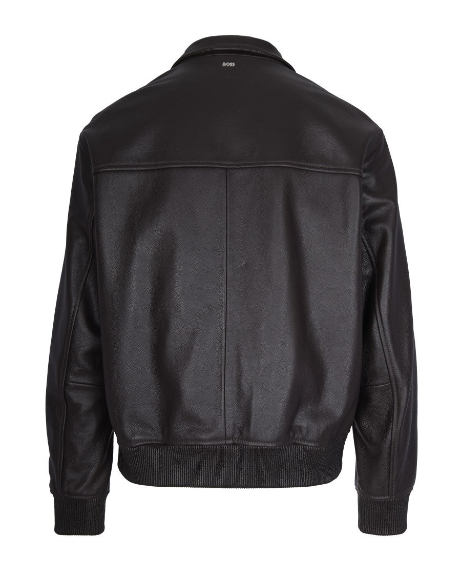 Boss Premium Nappa Leather Casual Jacket With Double Zipper