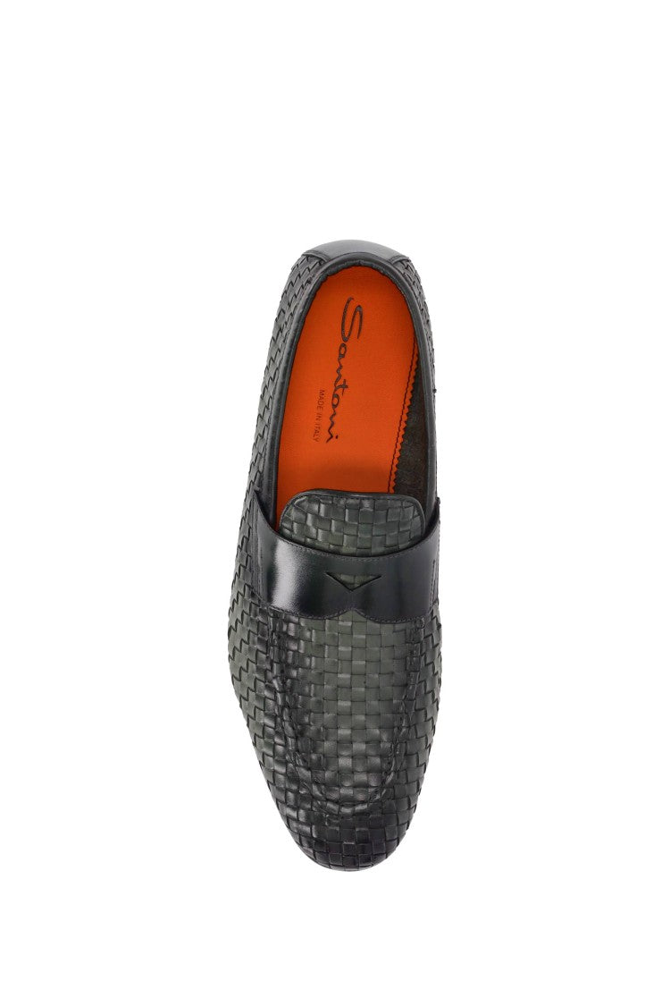 Santoni Carlos Woven Moccasins