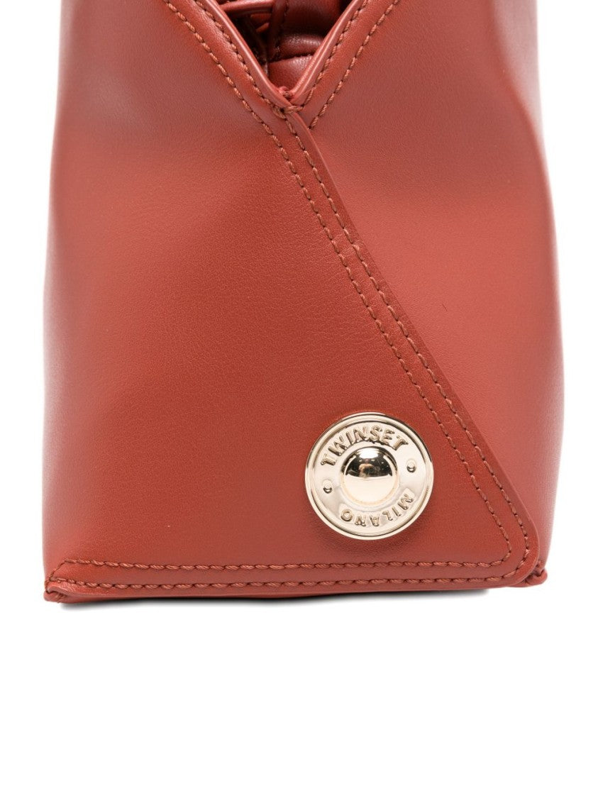 Twin-Set Brown Detachable Strap Gathered Handbag