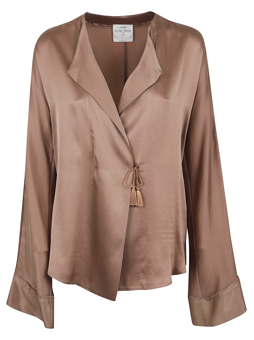 Forte Forte Silk Shirt With Delicate Tassel Ties