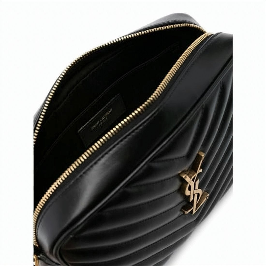 Saint Laurent Smooth Calf Leather Shoulder Bag With Chevron Quilting