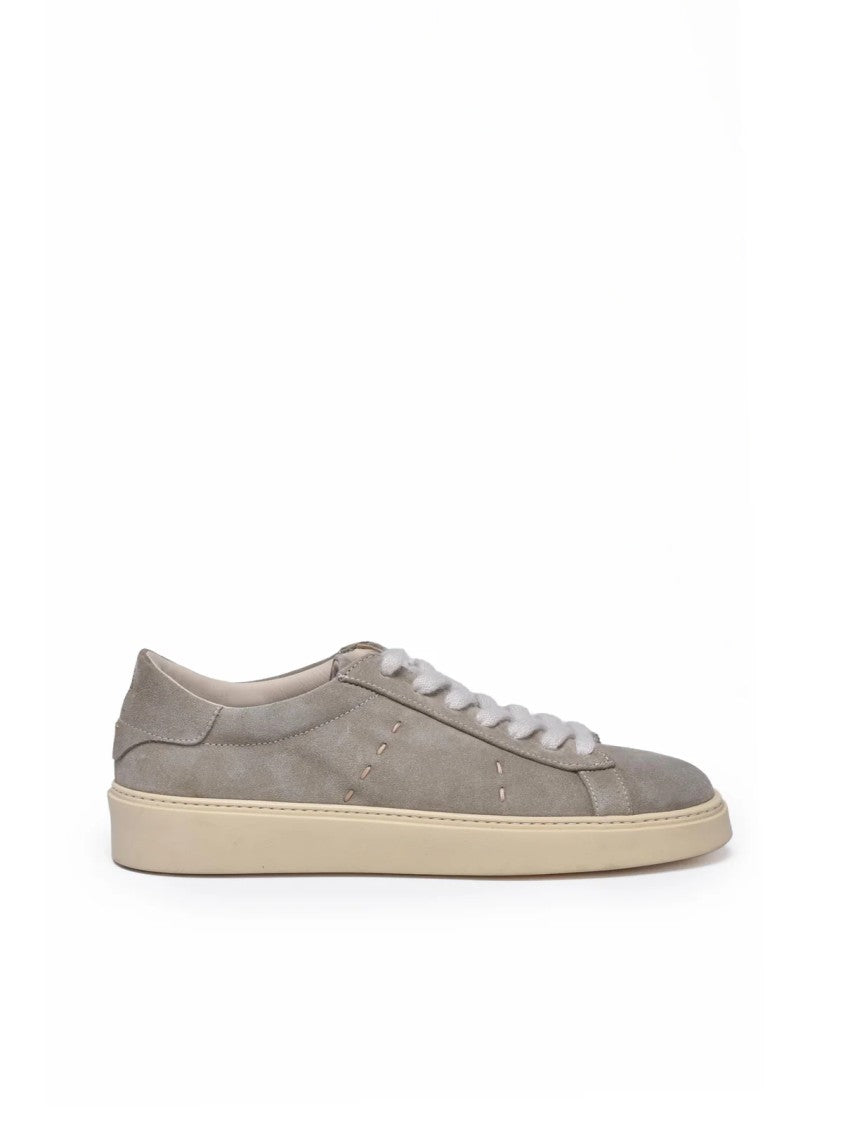 Eleventy Sage Green Lace-Up Suede Low-Top Sneakers