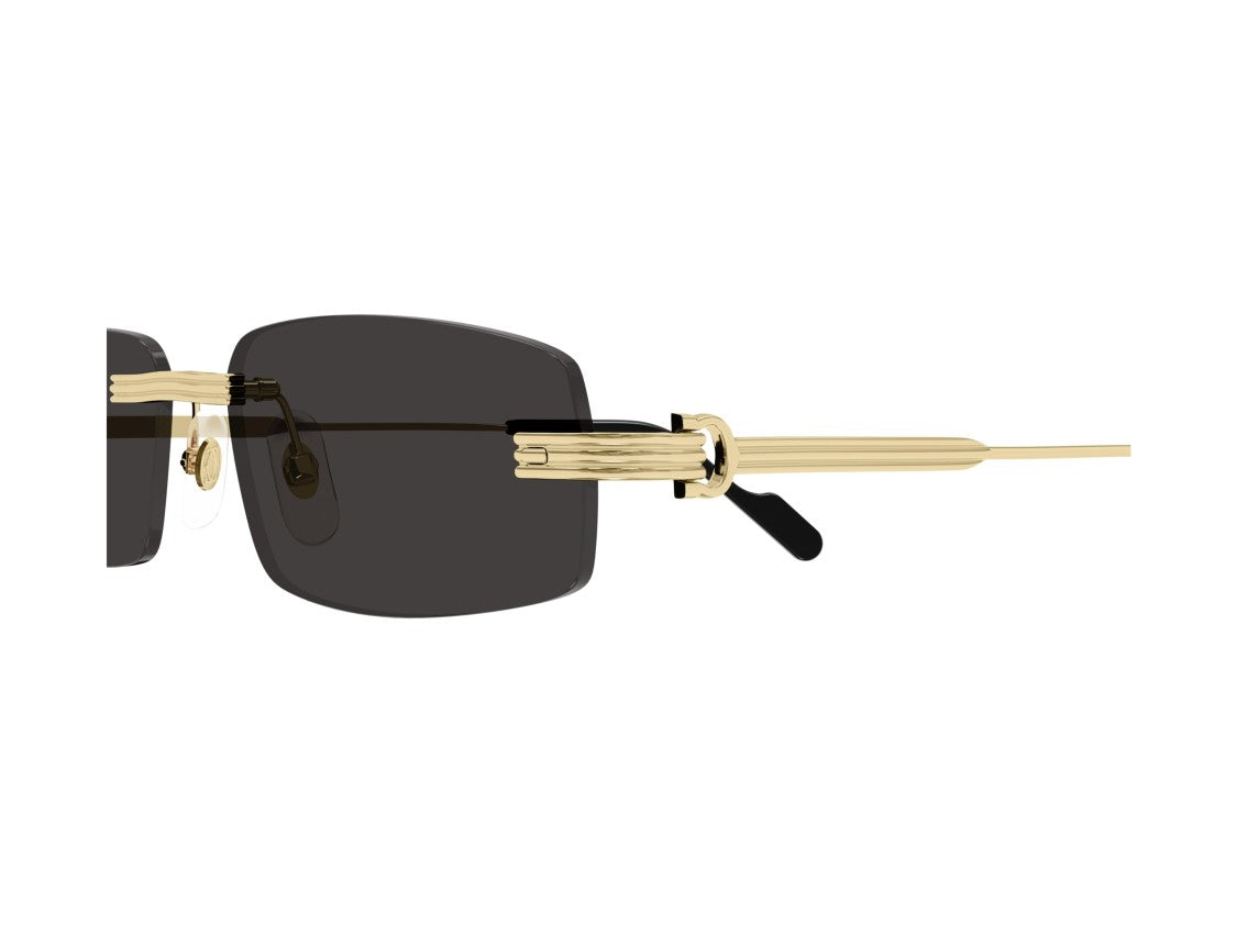 Cartier Gold Ct0535s Rimless Rectangular Sunglasses