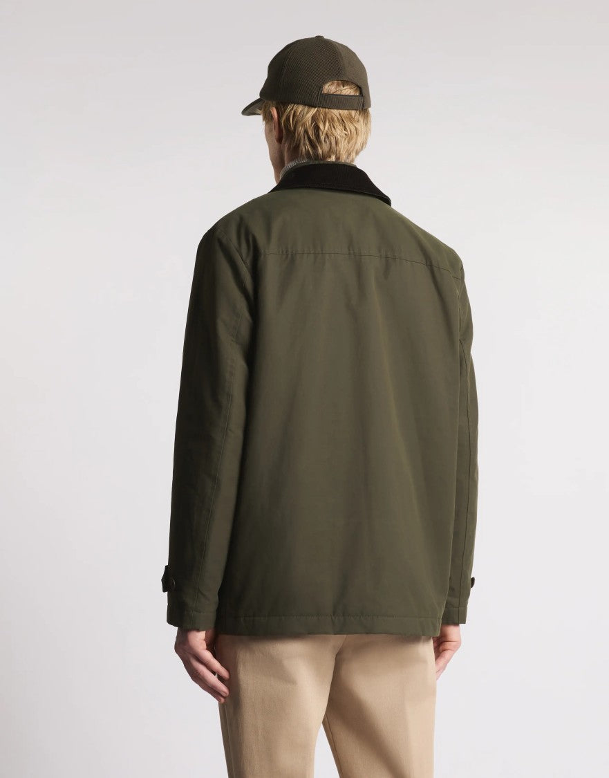 Fay Country Morning Double-Breasted Jacket In Light Forest Green