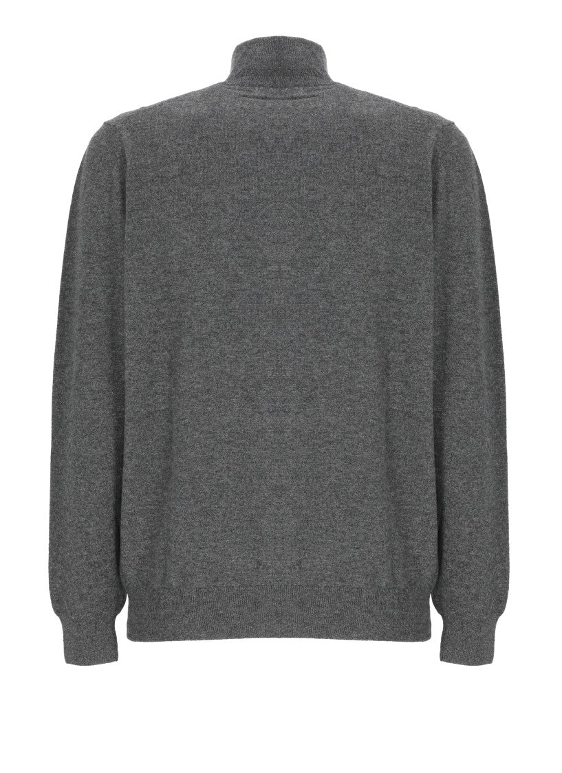 Della Ciana Grey Wool-Blend Zip-Through Knit