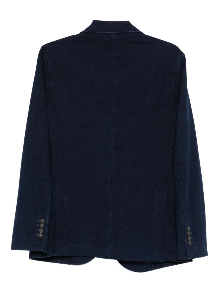Circolo 1901 Two-Button Tailored Jacket In Deep Blue Cotton-Elastane Blend