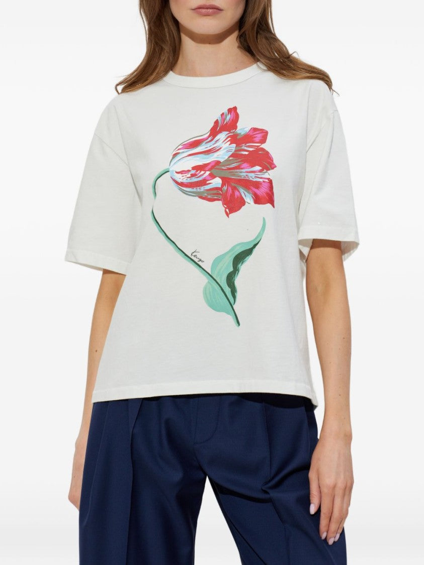 Kenzo Minimalist Round Neck Short Sleeve Top