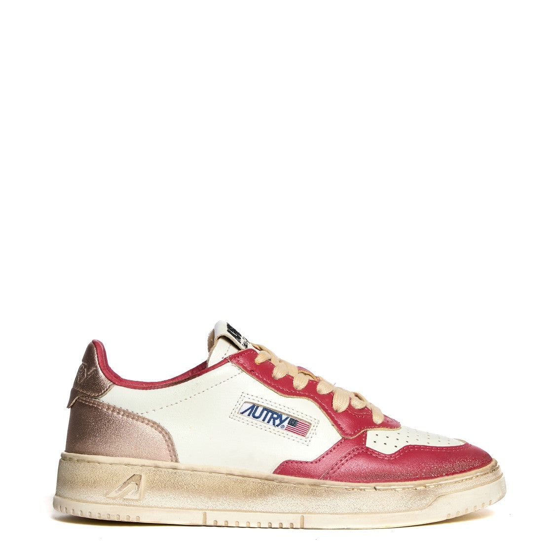Autry Vintage Low Sneakers With Chic White, Rose,