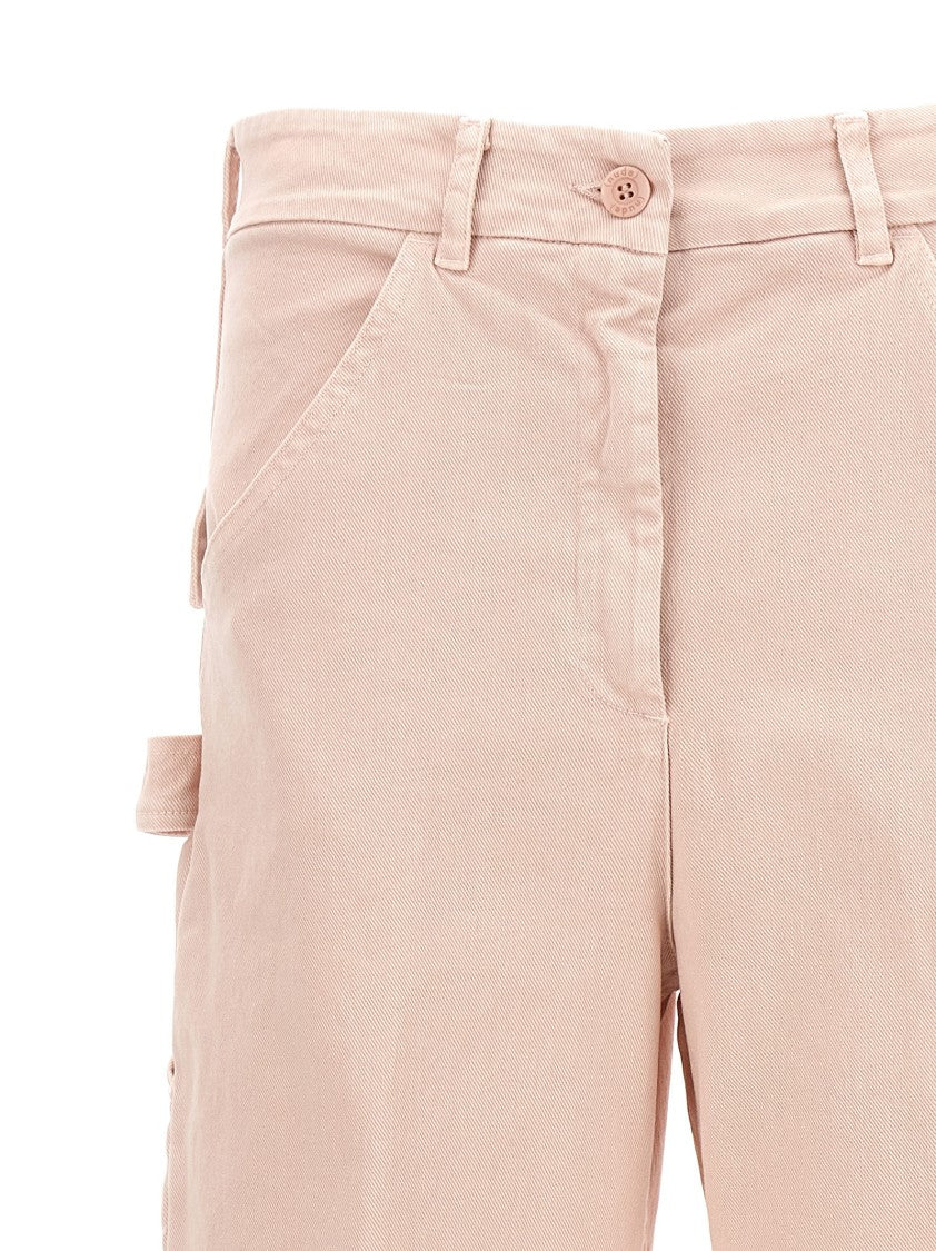 Nude Straight Leg Cotton Cargo Pants