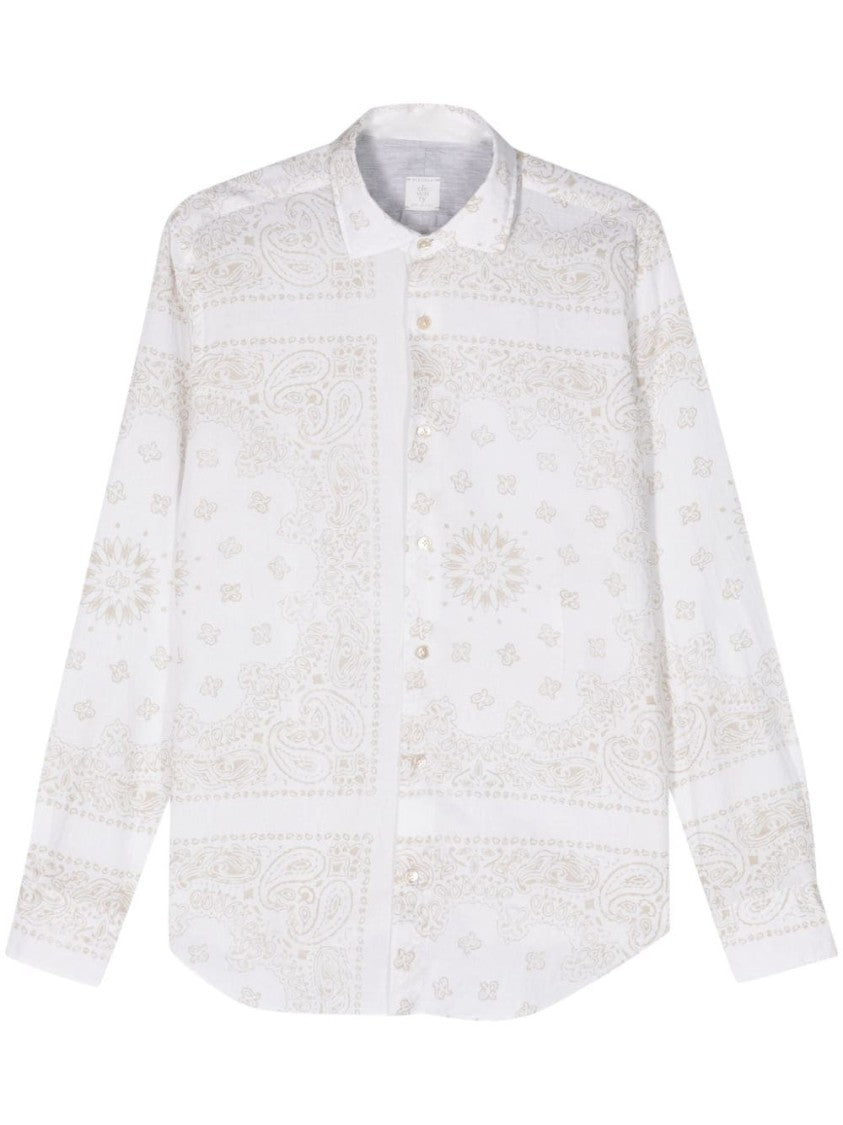 Eleventy Paisley-Print Button-Up Shirt