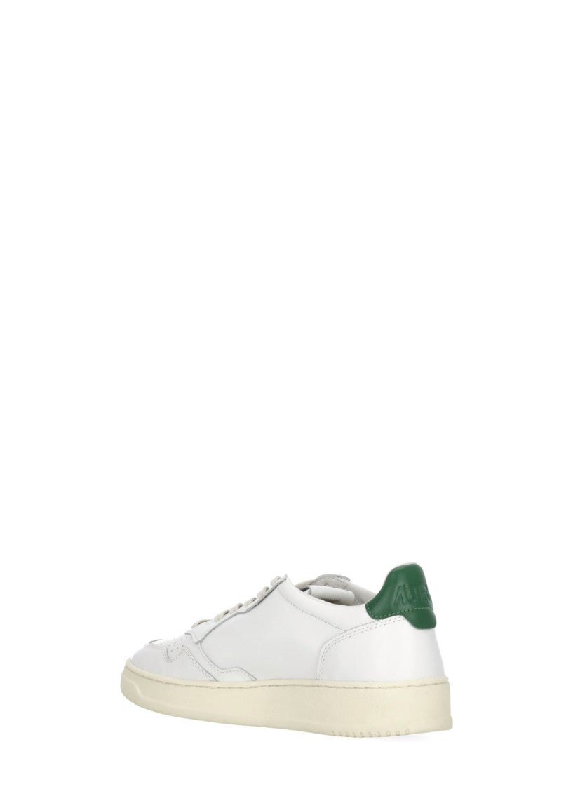 Autry White Medalist Low Pebbled Leather Sneakers