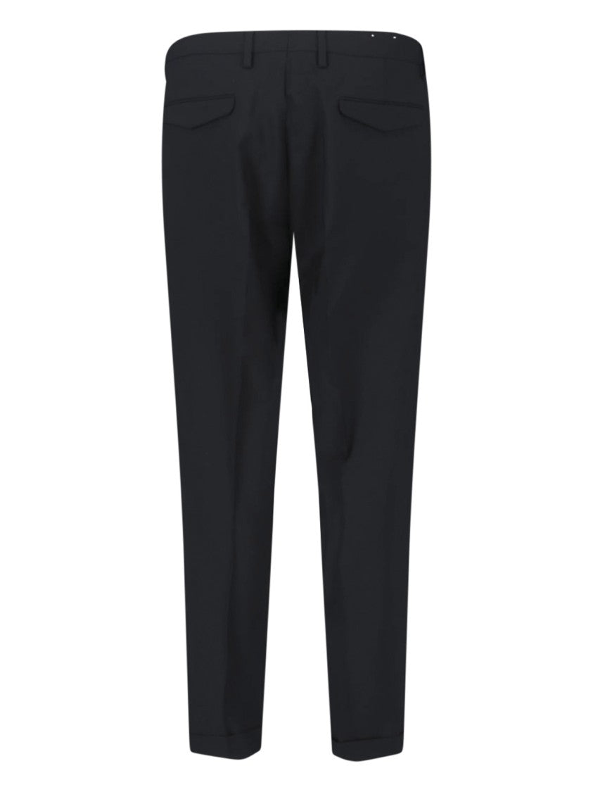 Briglia 1949 Black Tailored Mid-Rise Virgin Wool Trousers