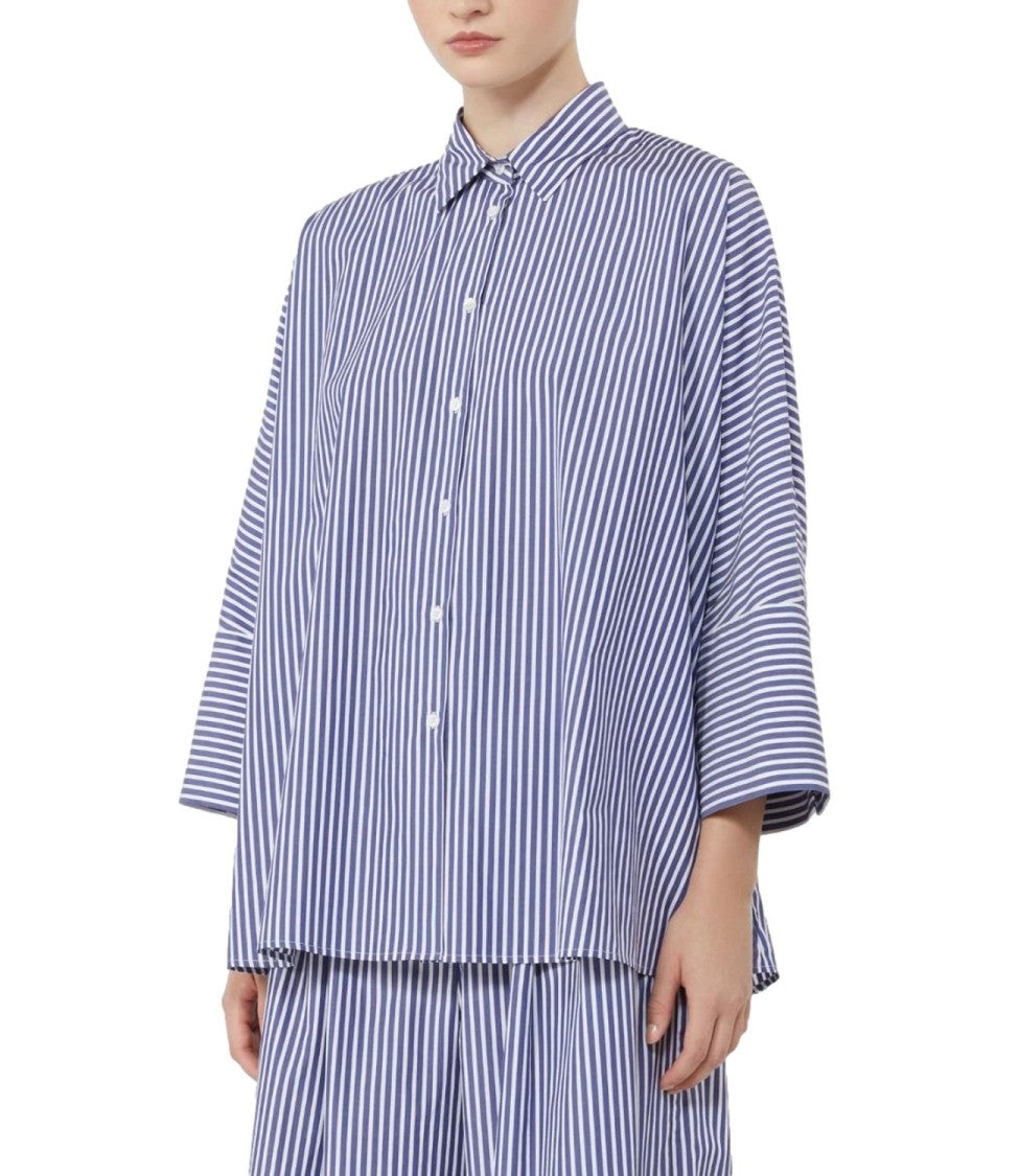 Max Mara Blue Striped Wkdhudson Cotton Shirt