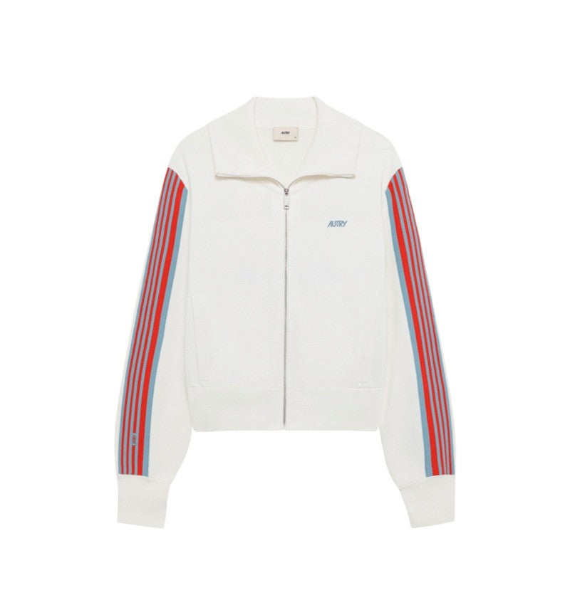 Autry Full-Zip Jacket With Contrasting Striped Accents