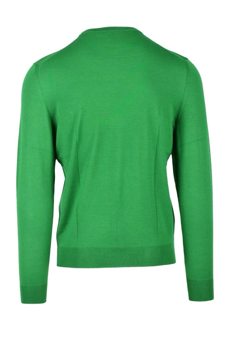 Drumohr Thin Merino Wool Crew Neck Pullover - Green