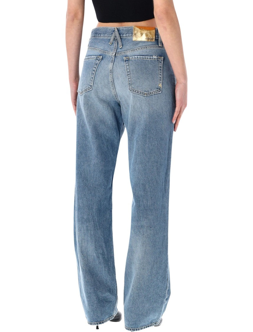 Cycle Low Rise Extralong Straight Wash Jeans