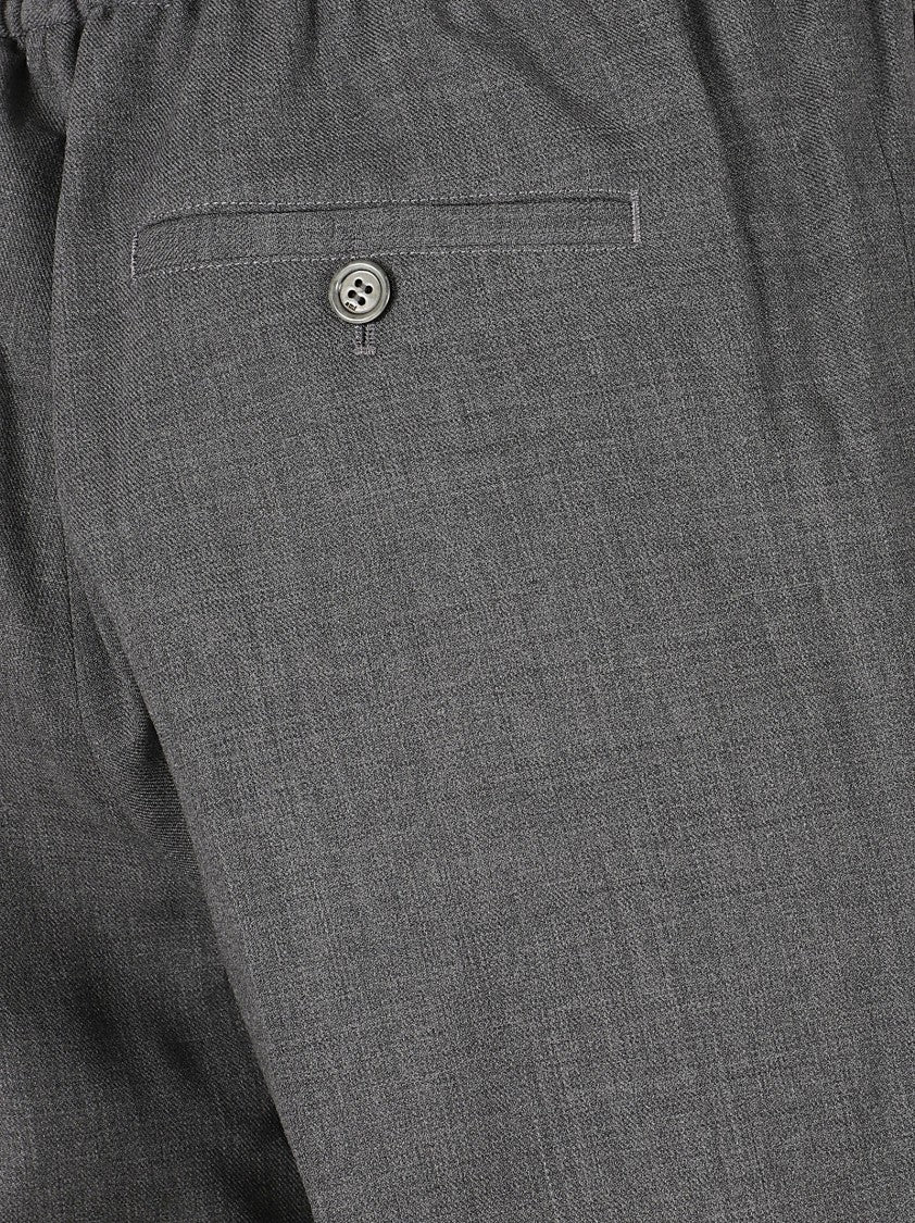Ami Paris Straight-Cut Trousers With Metal Hook Closure And Elastic Waistband