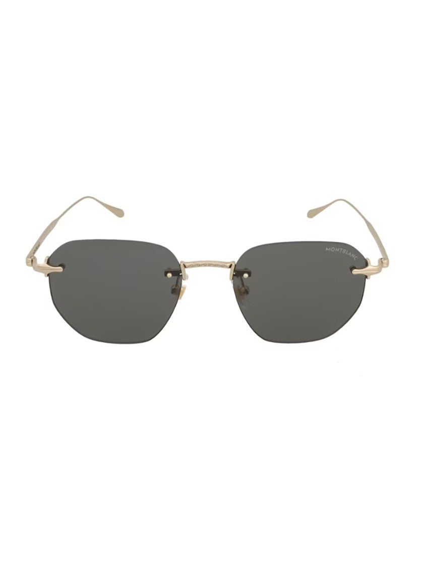 Montblanc Gold Mb0455s Rimless Metal Sunglasses