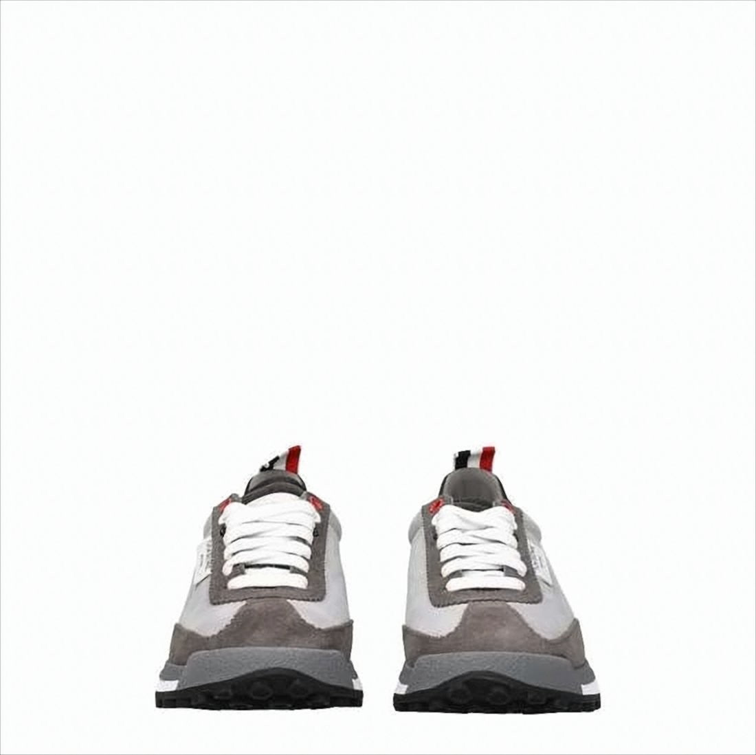 Thom Browne Neutral Tone Leather Sneakers With Textured Sole