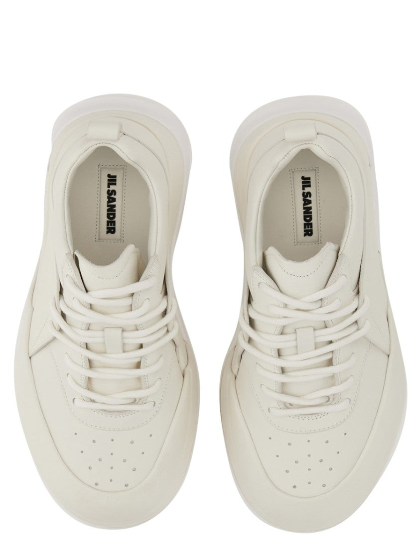 Jil Sander Orb Leather Sneakers With Chunky Sole