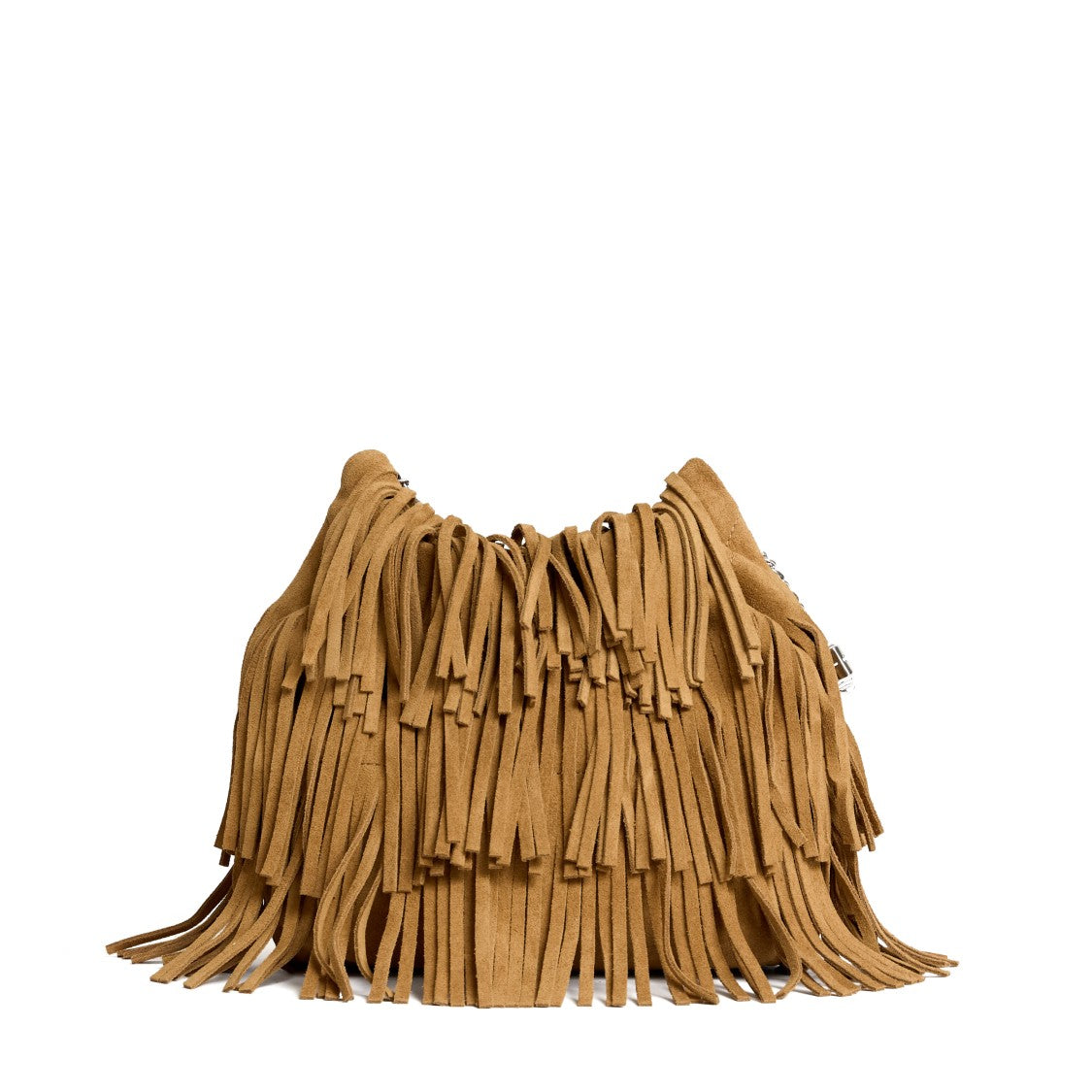 Tory Burch Fringed Suede Mini Fleming Crossbody Bag