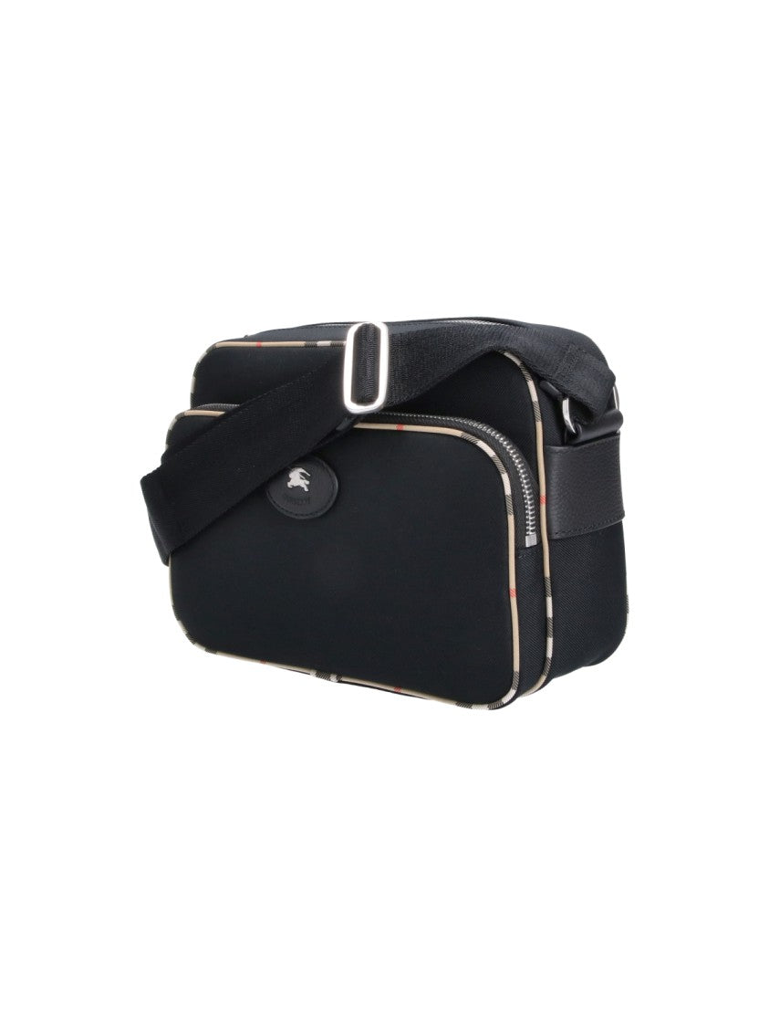Burberry Black Fabric Check Shoulder Bag