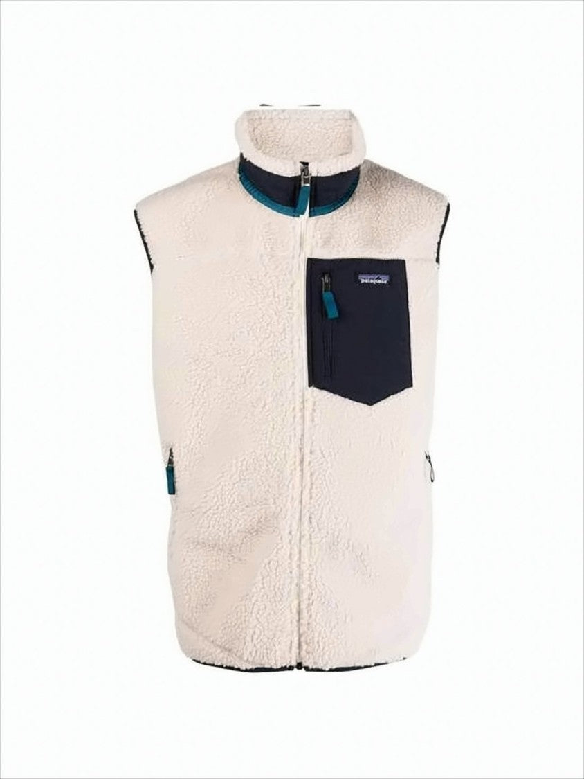 Patagonia Textured High Collar Vest With Zippered Pockets