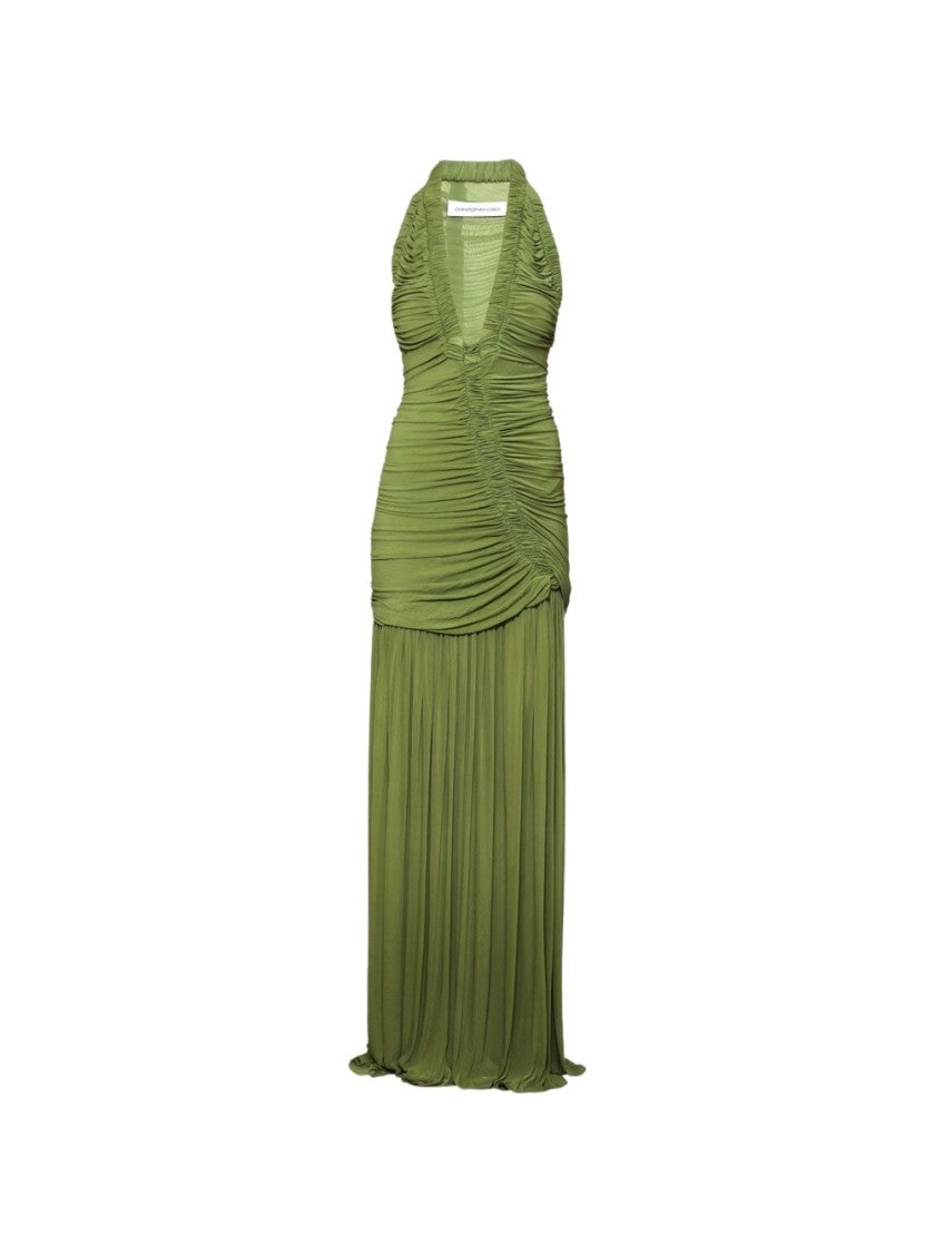 Christopher Esber Orion Gown Green Olive