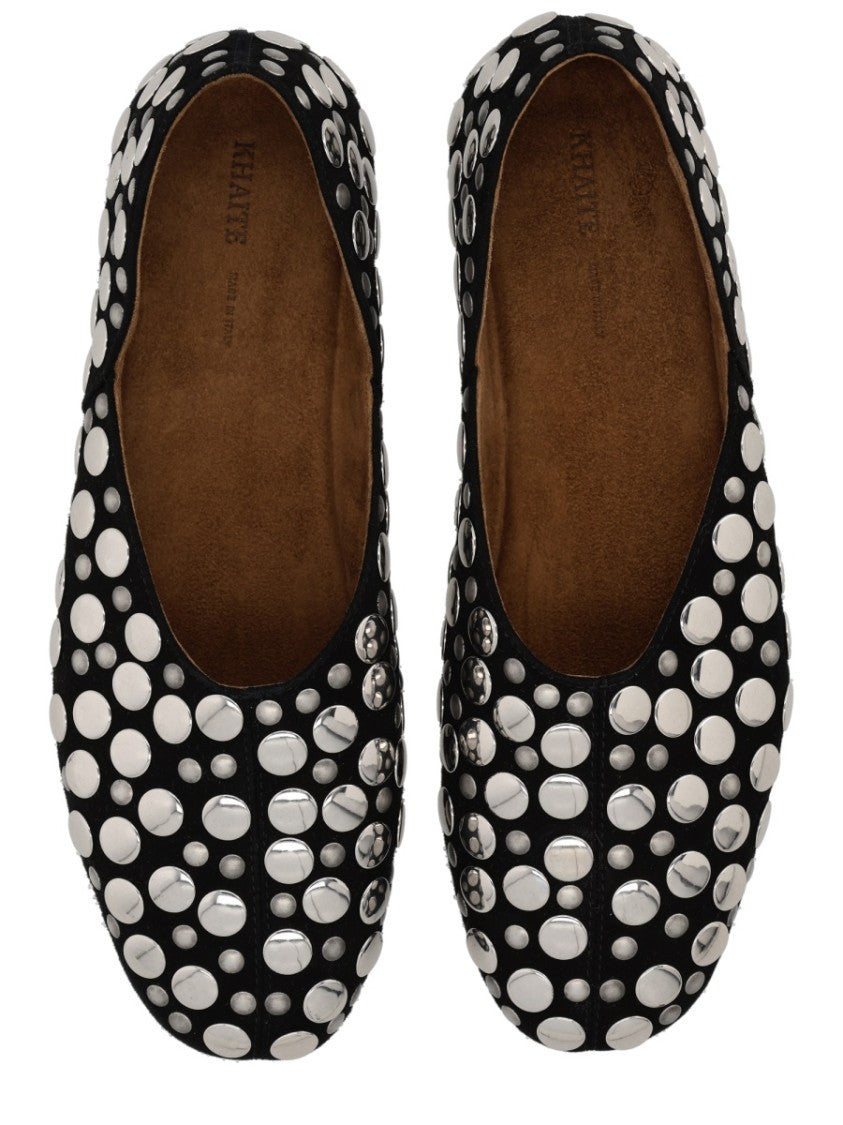 Khaite Jane Silver Studded Flats
