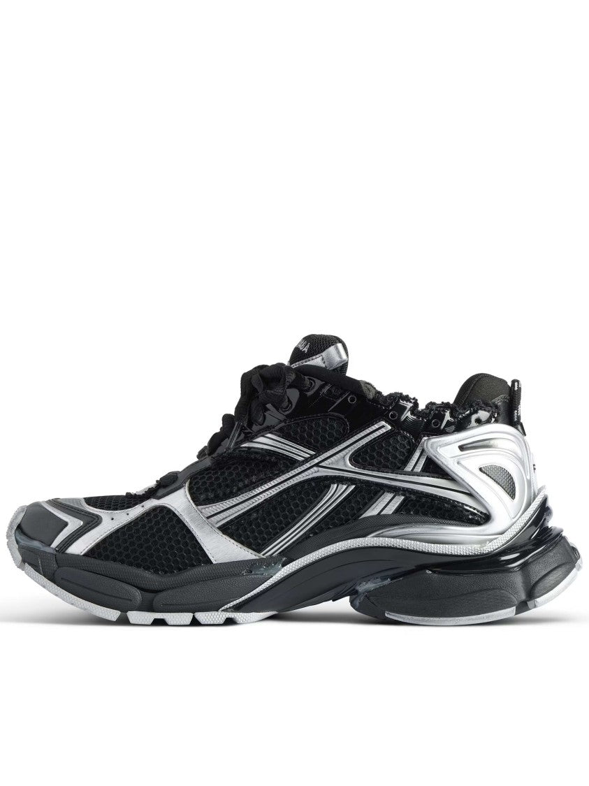 Balenciaga Black/Silver Runner Mesh Chunky Sneakers