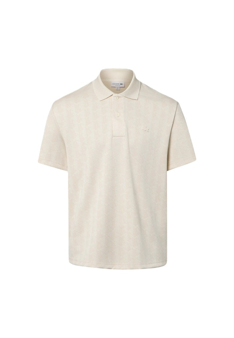 Lacoste Textured Short-Sleeved Boxy Polo Shirt