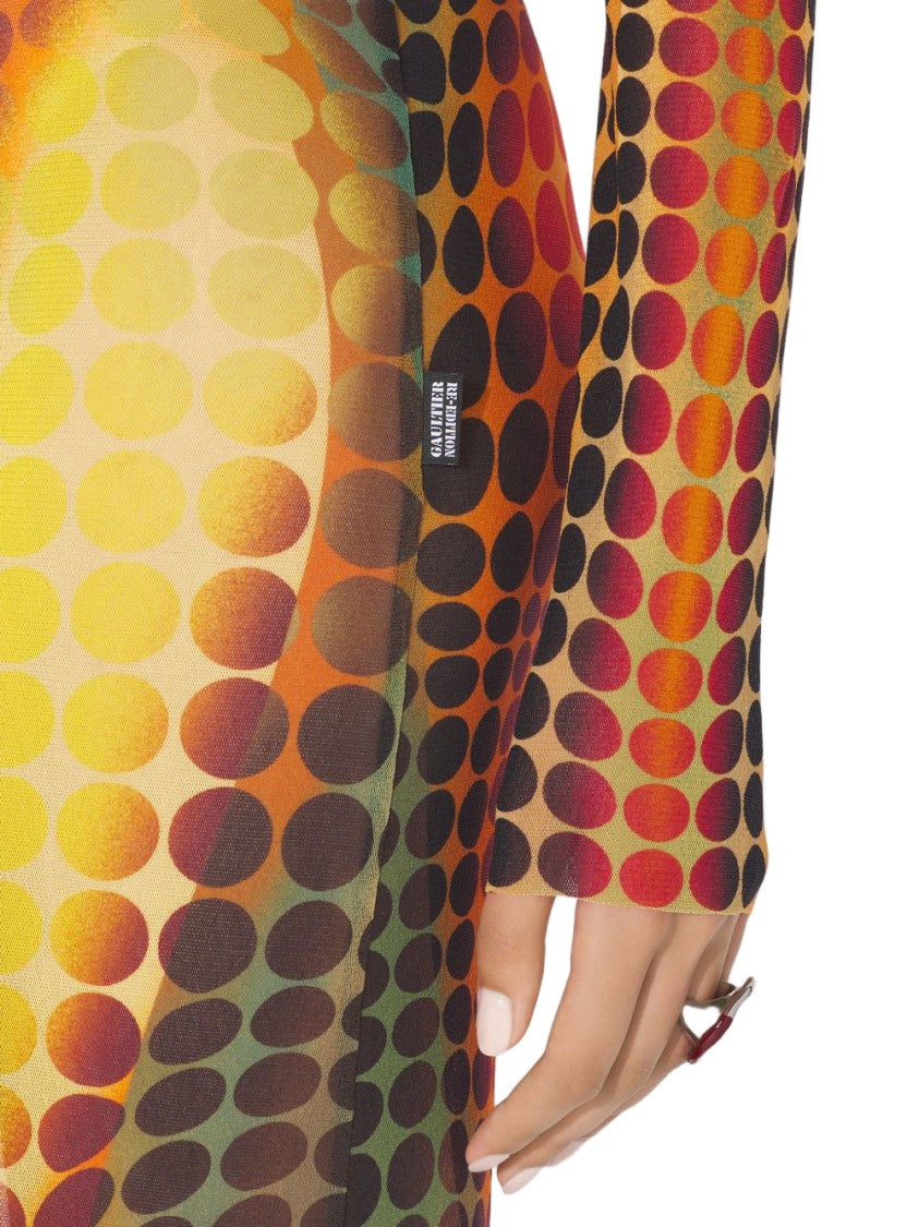 Jean Paul Gaultier Multicolour Silk And Nylon Midi Dress
