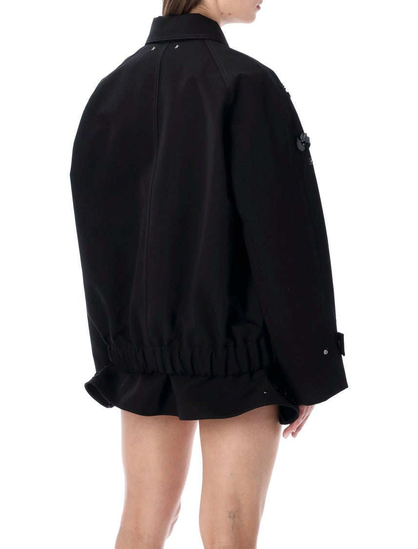 Golden Goose Oversized Short Floral Twill Jacket