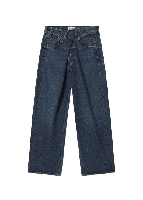 Agolde Vana Fold Mid-Rise Wide-Leg Jeans