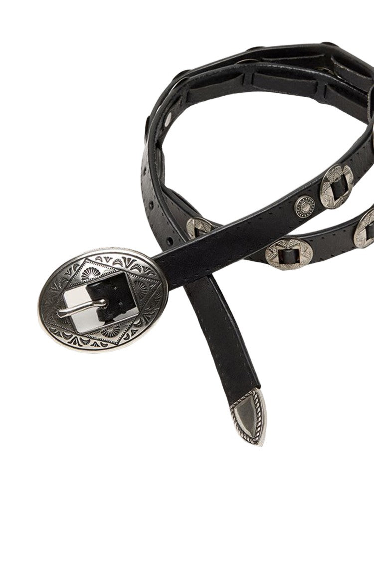 Golden Goose Black Washed Leather Belt