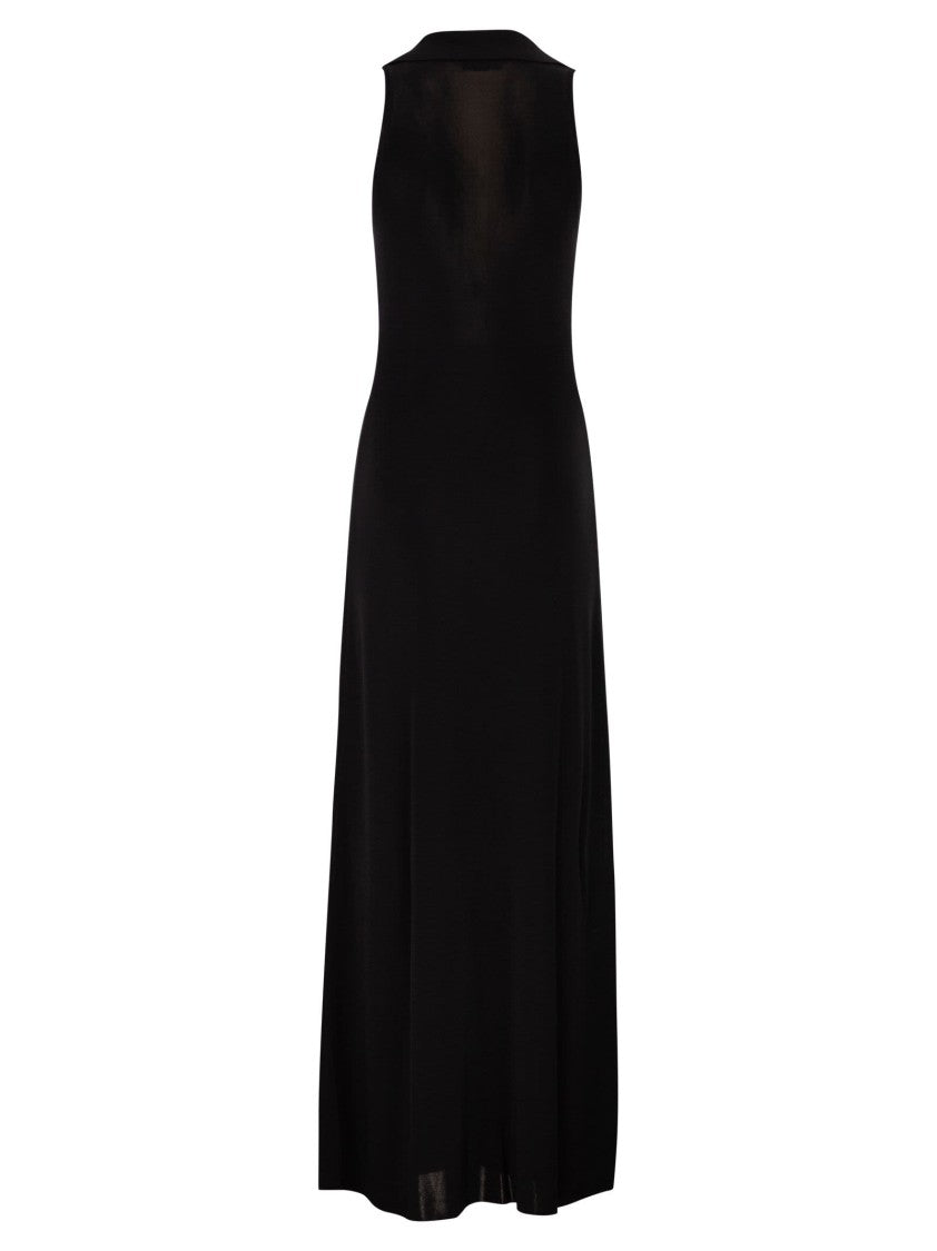 Elisabetta Franchi Viscose Knit Dress With Distinctive Chain Detail
