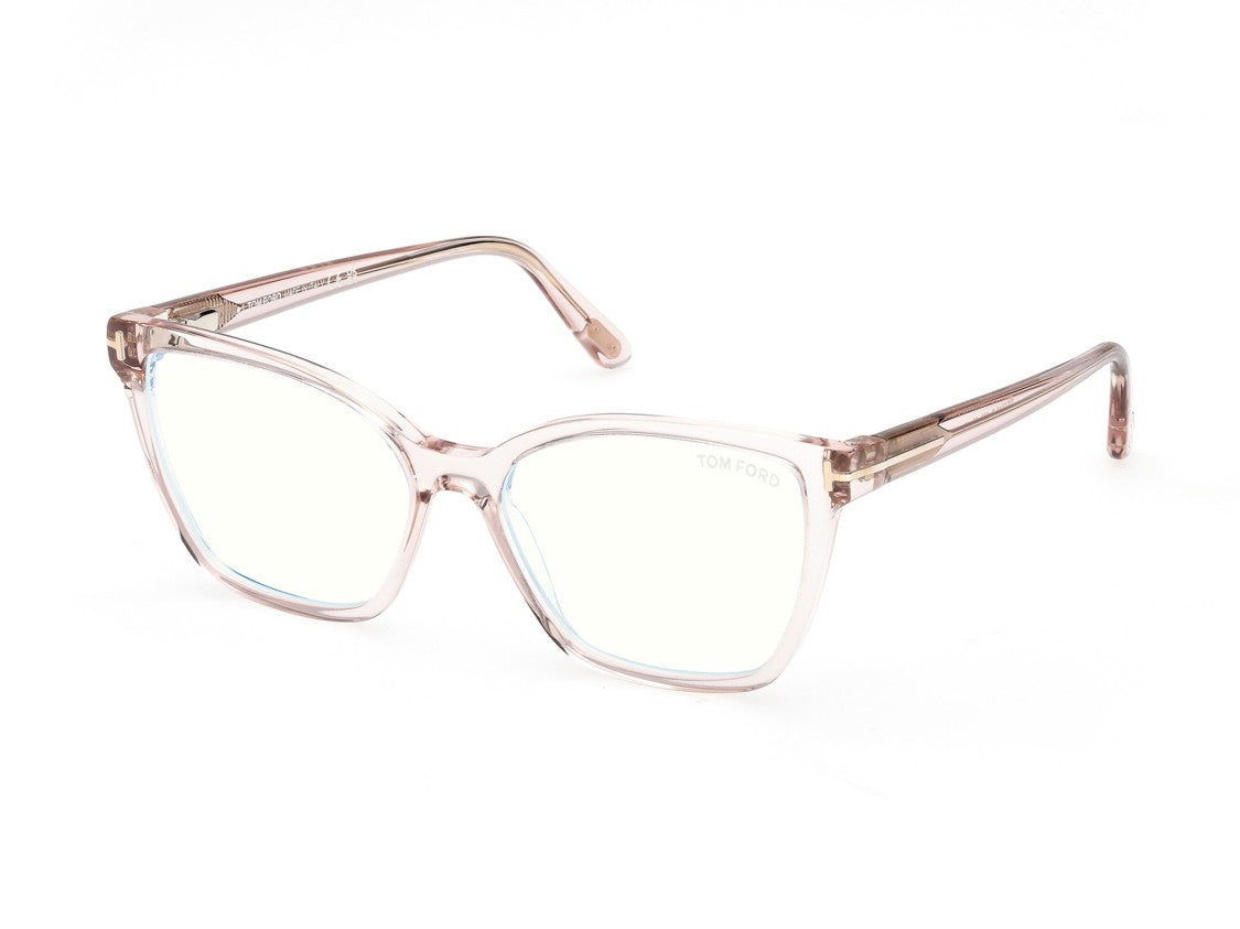 Tom Ford Translucent Pink Acetate Square Frame Eyeglasses