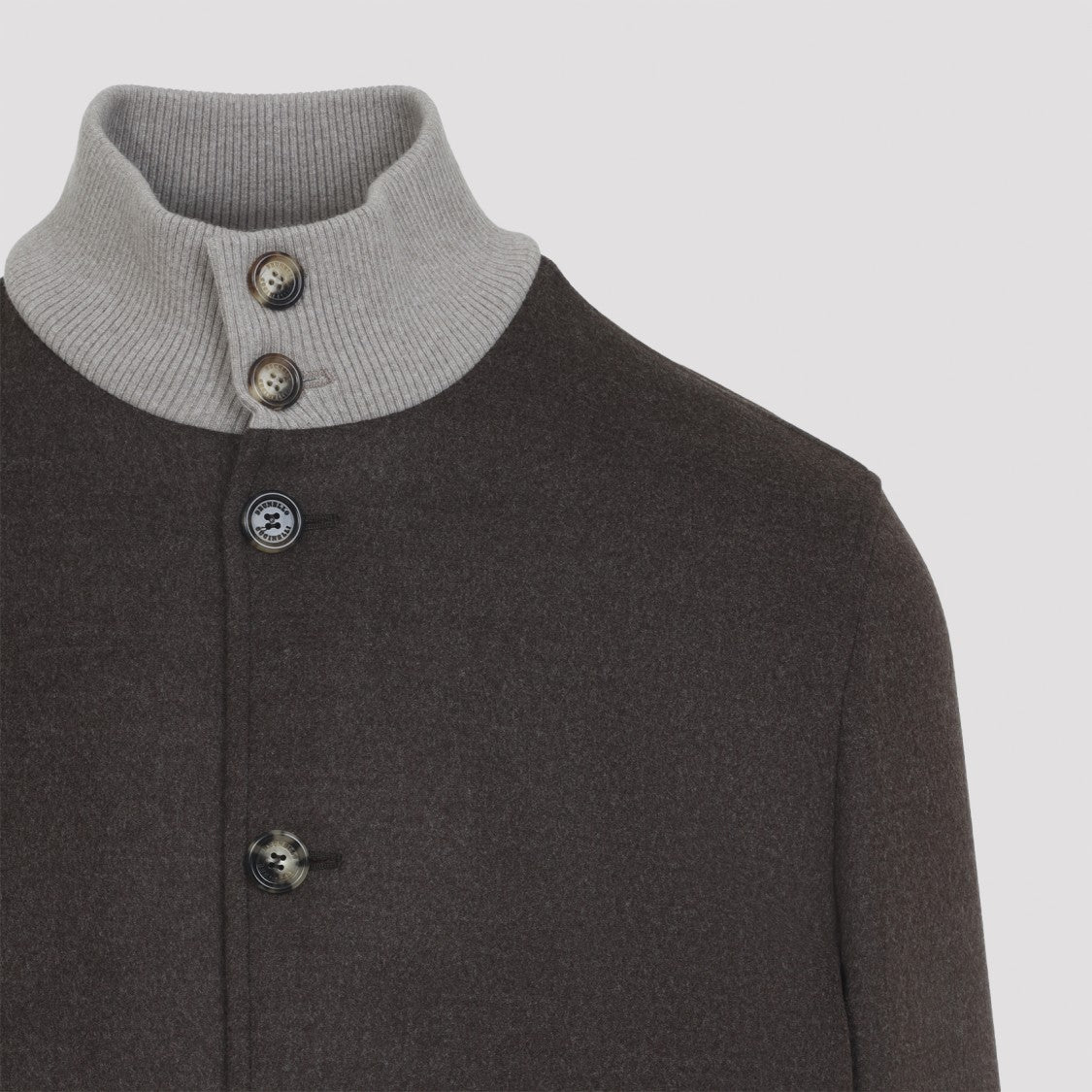 Brunello Cucinelli Dark Brown Wool Bomber Jacket