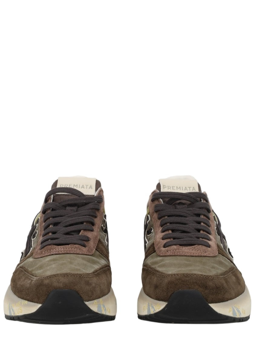 Premiata Mick Layered Textured Platform Sneakers