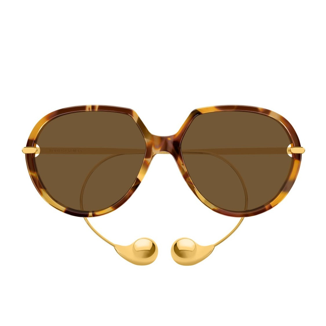 Bottega Veneta Havana Unapologetic Bv1436s Recycled Acetate-Blend Round Sunglasses