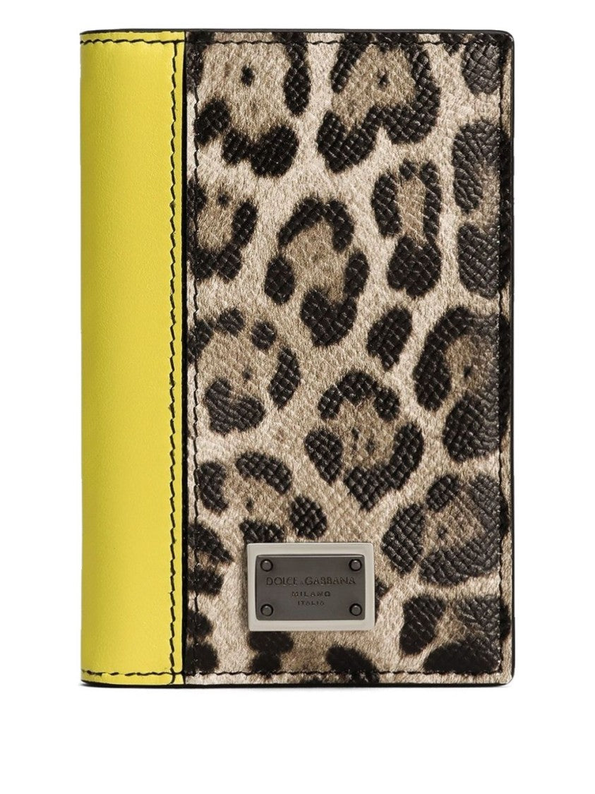 Dolce & Gabbana Compact Leopard Print Bag With Internal Card Slots