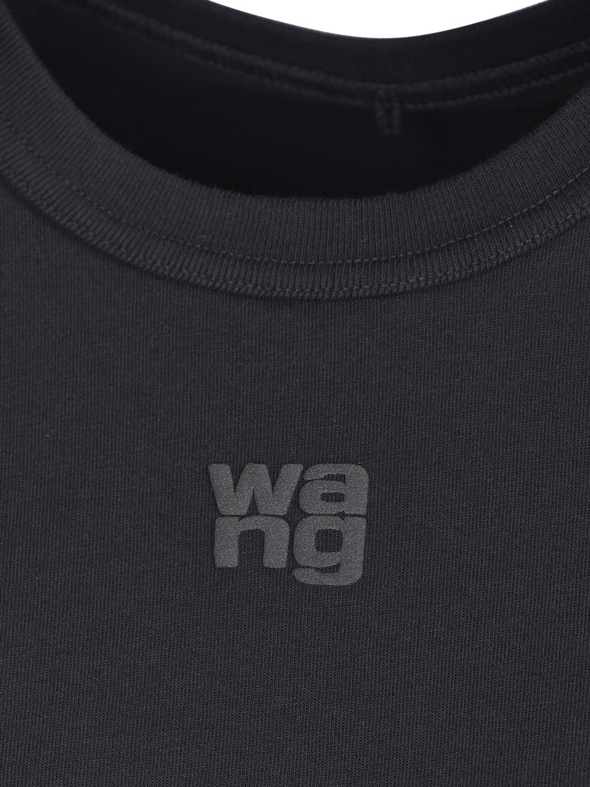 Alexander Wang Black Essential Shrunken Tee Puff Logo Tee